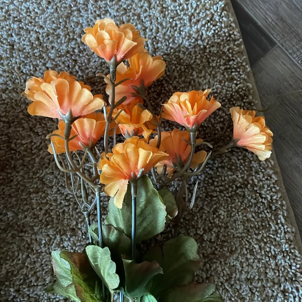 3 Marigold Faux Floral picks